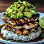 Tangy Honey Lime Chicken & Avocado Rice Stack That Delights