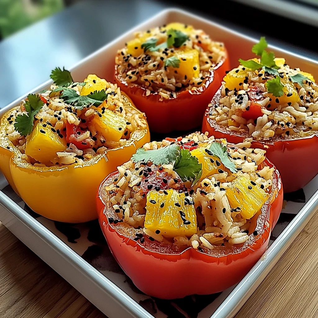 Teriyaki Pineapple Chicken & Rice Stuffed Peppers Bliss