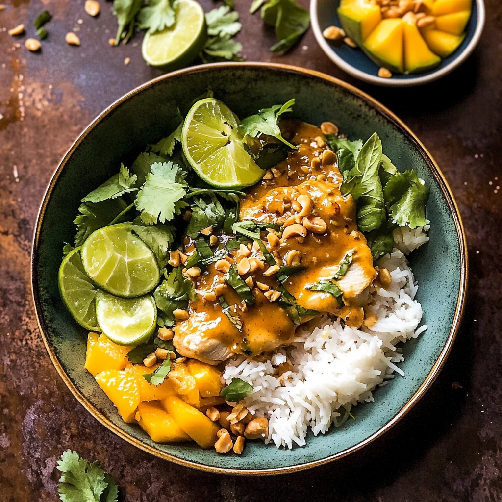 Weeknight Thai Peanut Chicken with Spicy Lime Mango