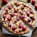 Cherry Dessert Pizza with Cherry Pie Filling and Crumble Topping Recipe