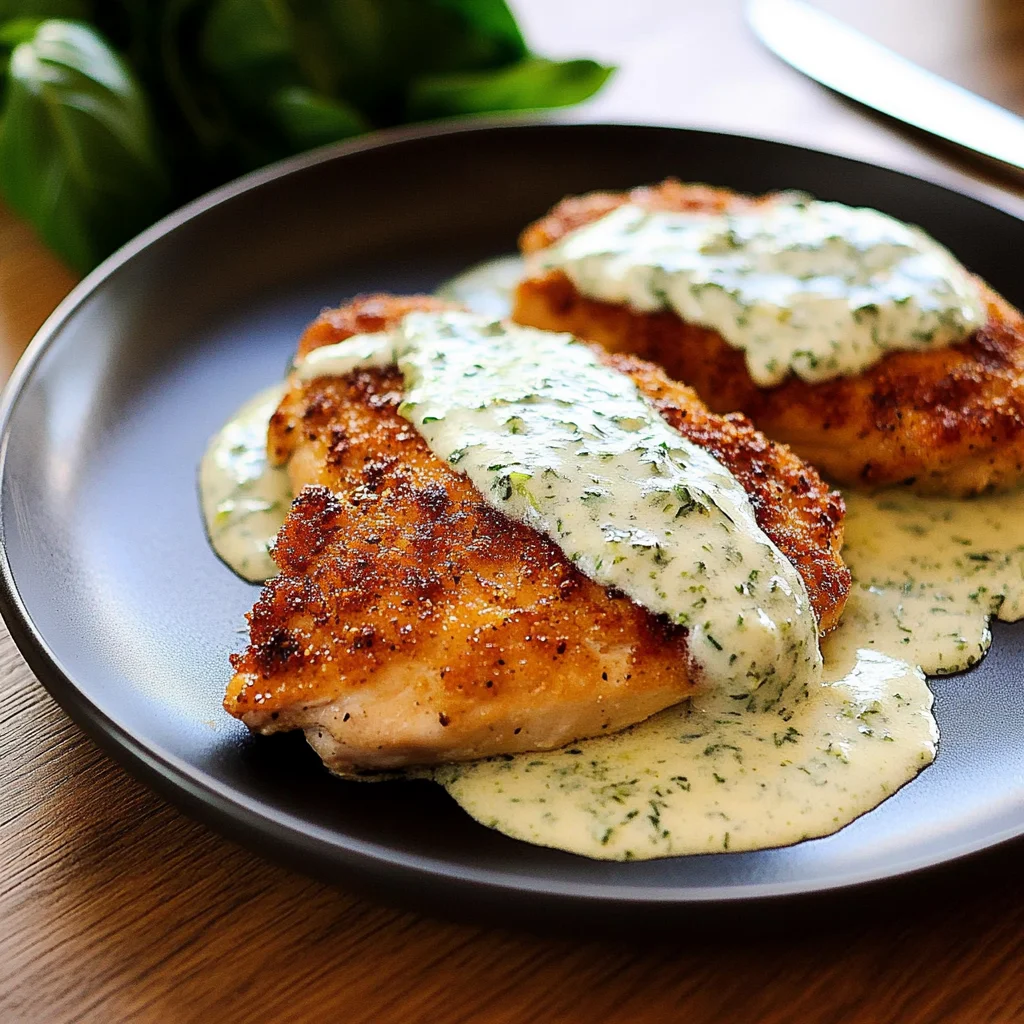 Chicken in Basil Cream Sauce