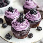 Chocolate Cupcakes with Blackberry Buttercream