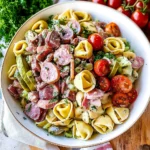 Cubano Tortellini Salad with Mojo Dressing
