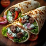 Greek Beef Wraps with Creamy Feta Sauce – Ultimate 25-Minute Dinner