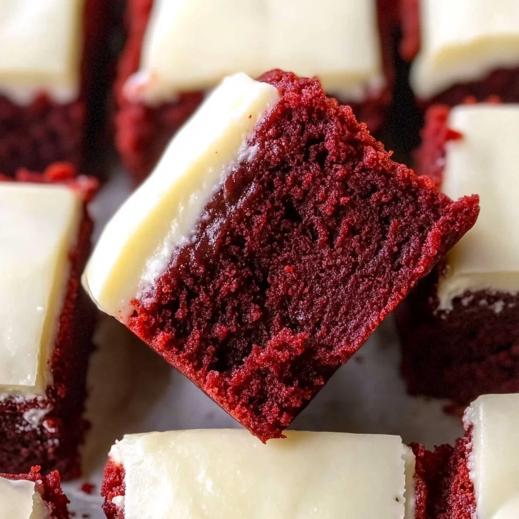 Red Velvet Brownies with Cream Cheese Frosting