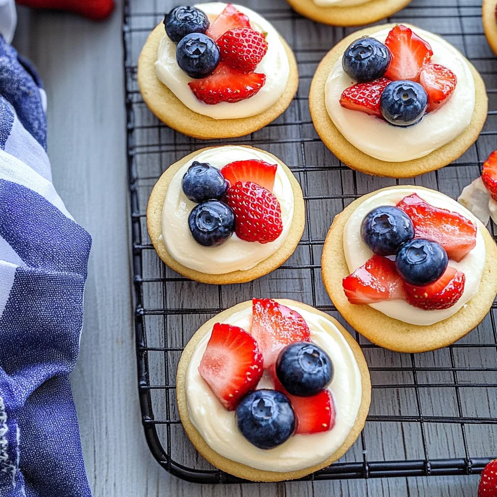 Red White and Blue Mini Fruit Pizzas