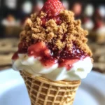 Strawberry Crunch Cheesecake Cones