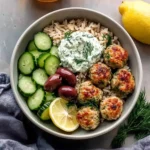 Tzatziki Greek Ground Turkey Meatball Bowls