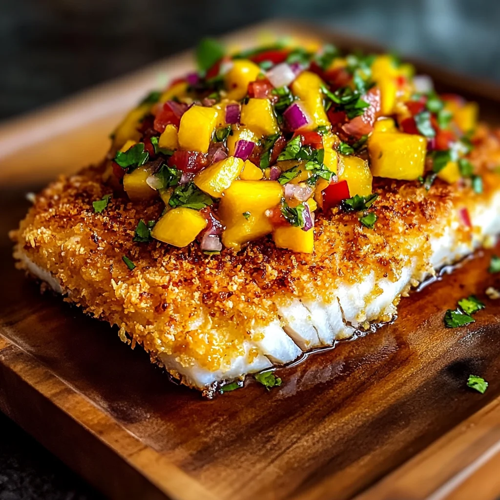 Coconut Crusted Fish With Mango Salsa