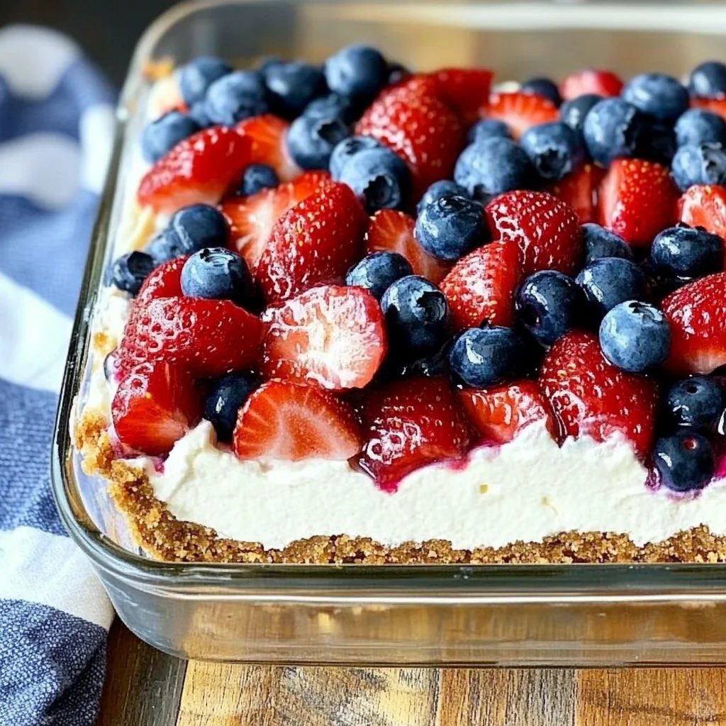 {No Bake} Berry Pretzel Dessert