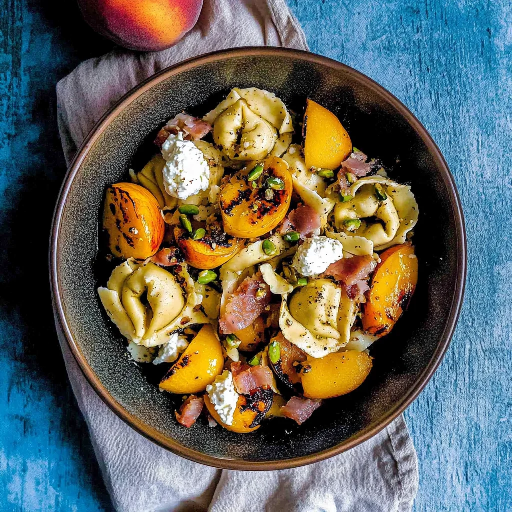 Tortellini Pasta Salad with Grilled Peaches